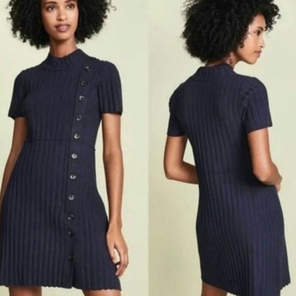 Free People Lottie Ribbed Button Down Mini Dress Tunic - Picture 1 of 4